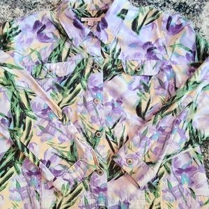 JM Collection Printed jean jacket, size 16 ladies